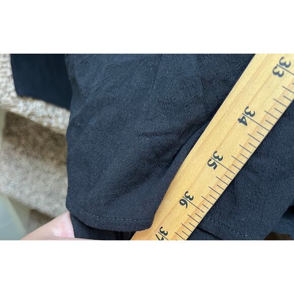 NWT Old Navy Fit & Flare Crinkled Halter Midi Dress Sz Large in Black - Picture 7 of 8